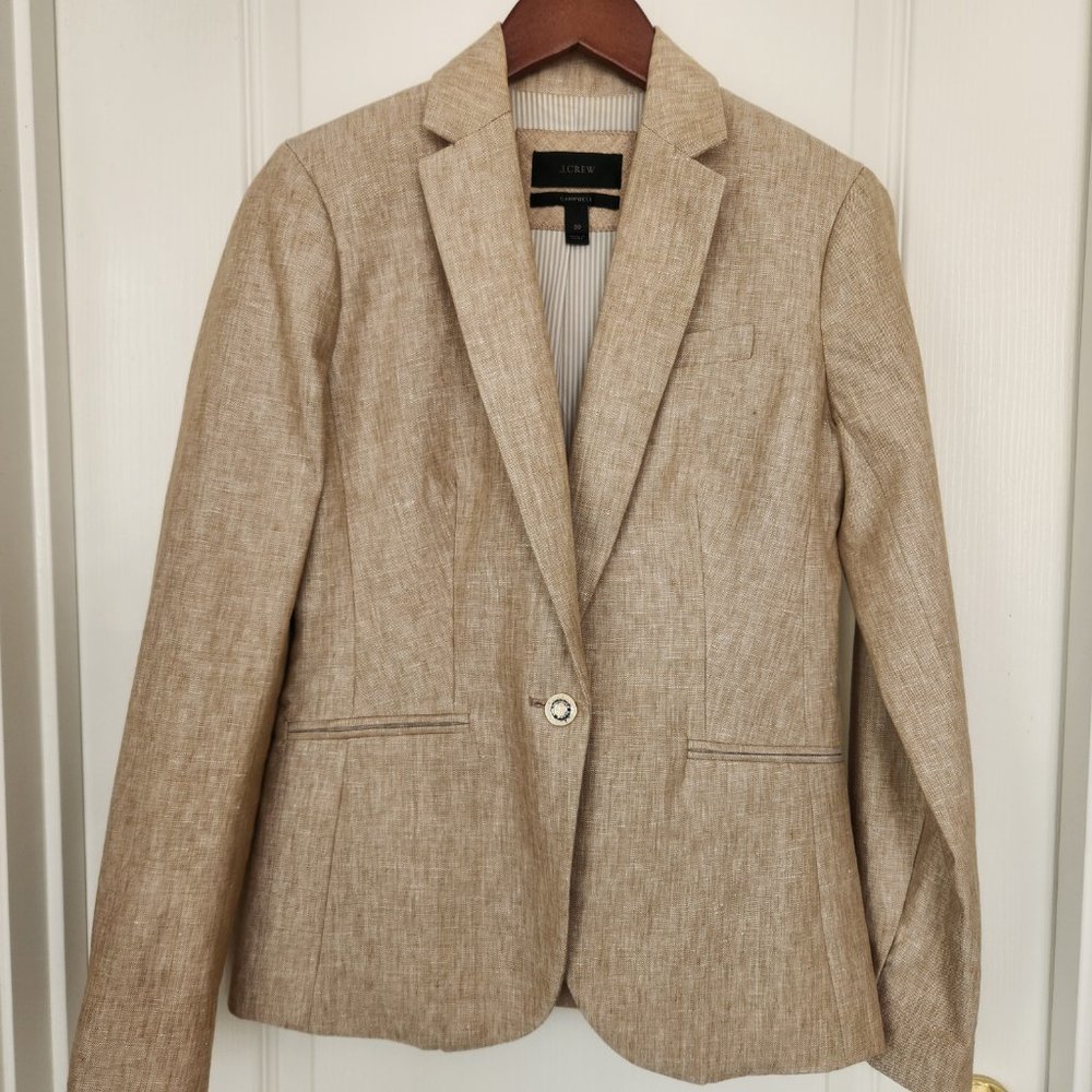 NWOT J. Crew Campbell Linen Blazer 00 - Picture 2 of 14